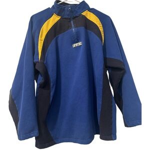 Vintage Izod Kids XL (18) Blue and Yellow Quarter-Zip Sweatshirt